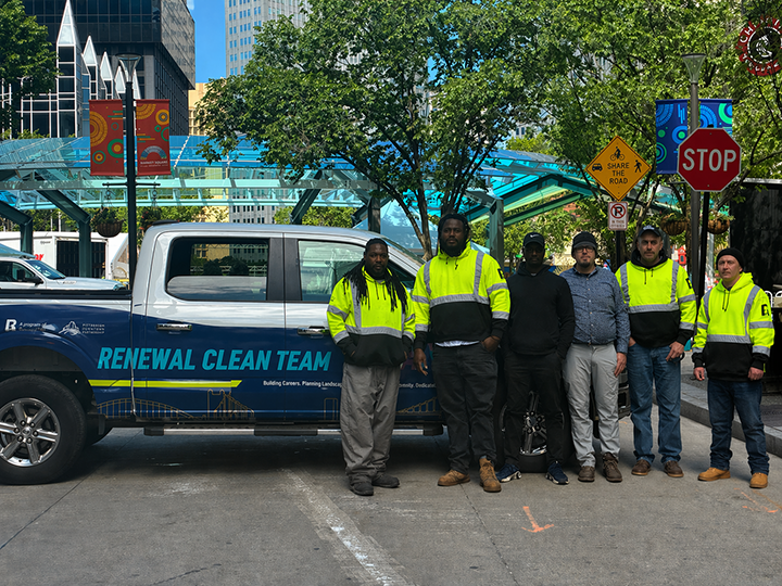 Our Clean Team out there making the city look good for the NFL Draft!