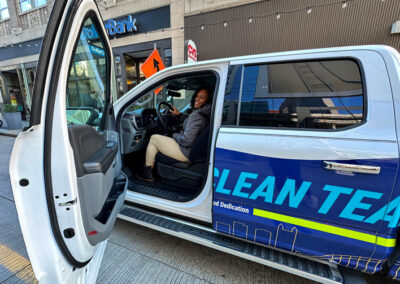 Nakhia in the Clean Team truck